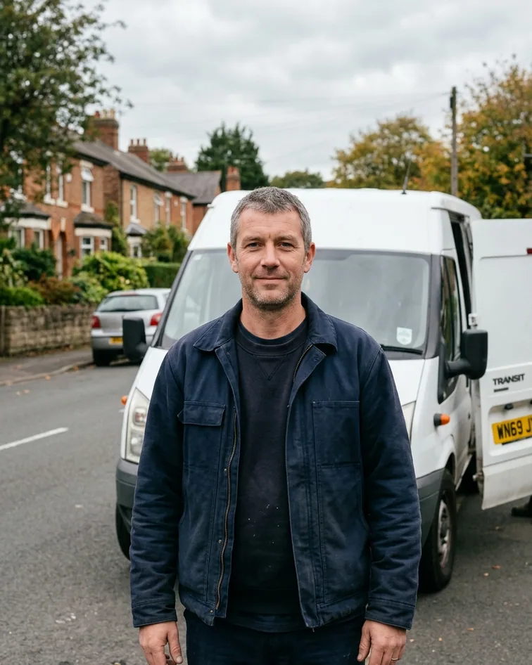 Tom Padfield on a job in the street